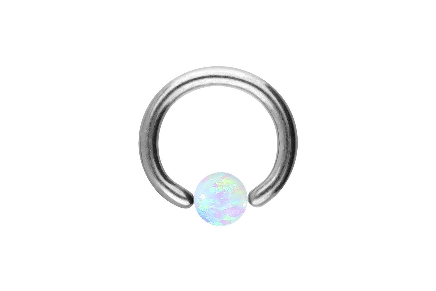 Titan Klemmkugelring Piercing SYNTHETISCHER OPAL